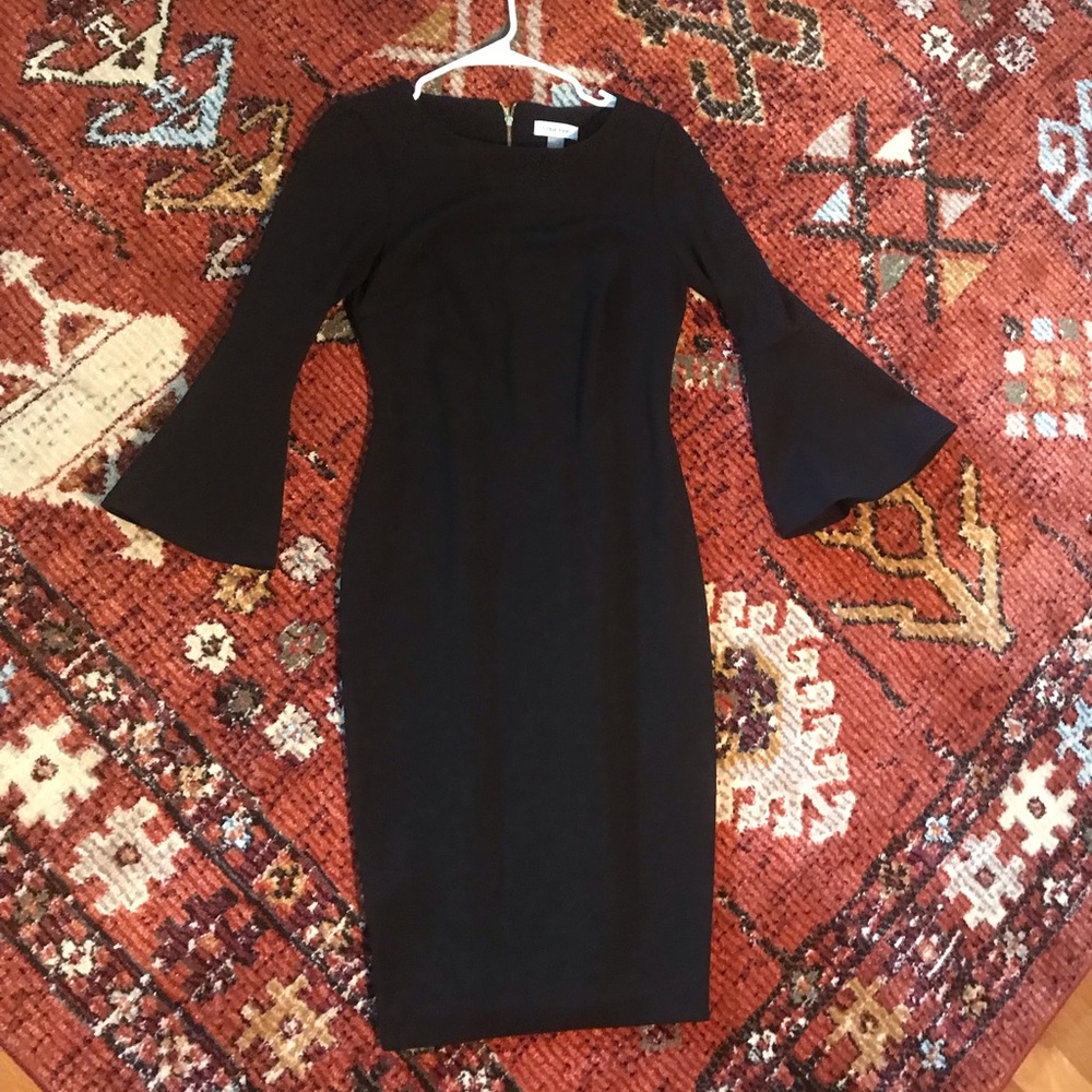 Black bell sleeve dress